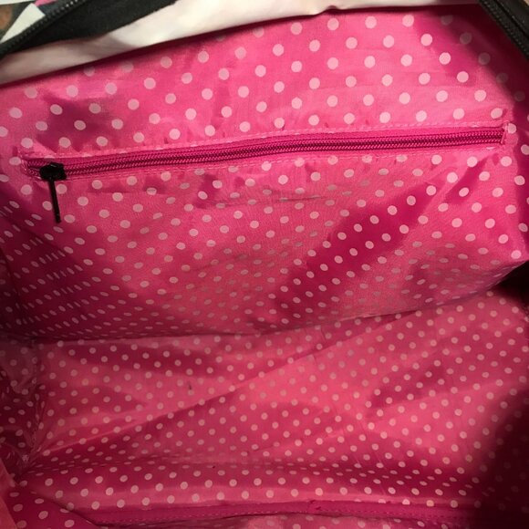 Reebok Weekender Duffle Travel Bag Collage Print Polka Dot Lining 19" Like New - Picture 13 of 16